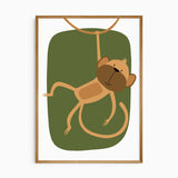 Toddler safari wall art set with modern animal illustrations