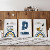 Transport truck wall art for boys nursery decor