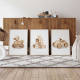 Vintage Toy Nursery Prints Set of 3