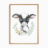Watercolour farm animal nursery set designed for calm baby room decor