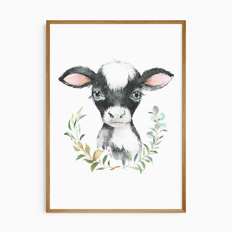 Watercolour farm animal nursery set designed for calm baby room decor