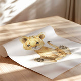 Watercolour safari animal prints set with elephant, lion, zebra and giraffe artwork