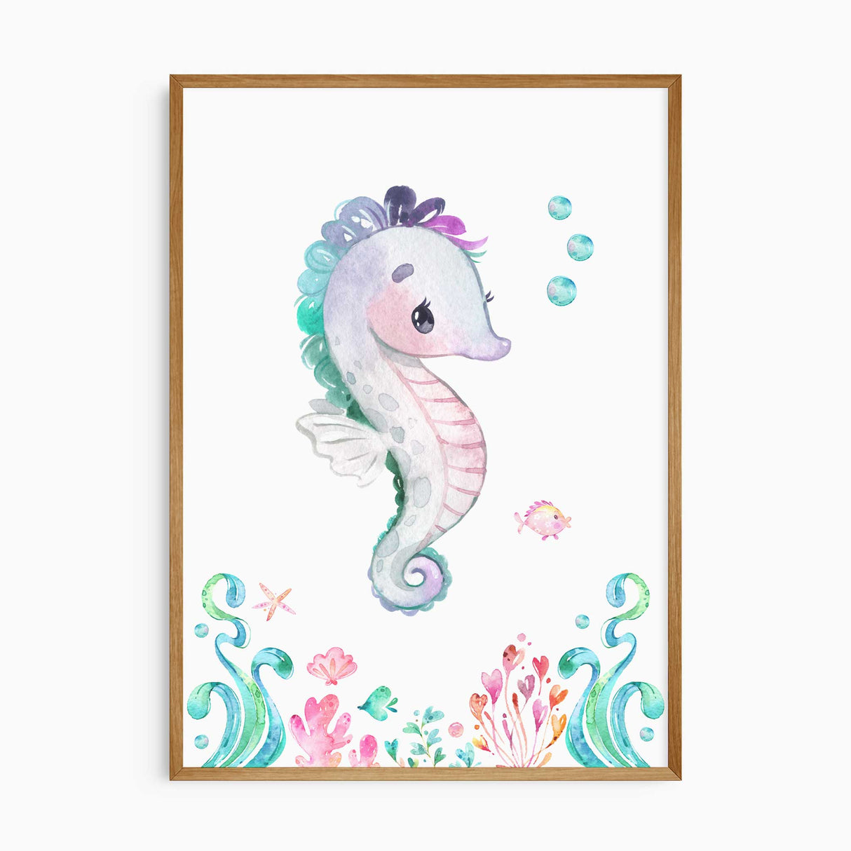 Watercolour sea life prints for girls nursery décor