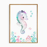 Watercolour sea life prints for girls nursery décor