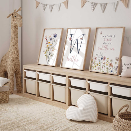 Inspirational floral quote print for girls nursery decor