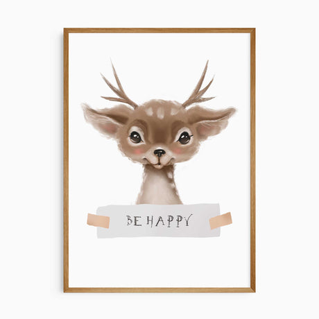 Motivational animal wall art featuring cute forest animals with positive quotes