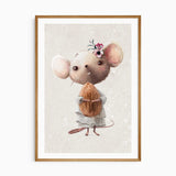 Woodland inspired mouse nursery art print suitable for boys girls or gender neutral rooms