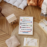 You are my favourite superhero personalised wall art with colourful superhero illustrations and text