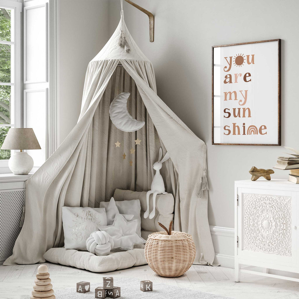 You Are My Sunshine Nursery Print | Neutral Boho Wall Art – My Tommy Prints