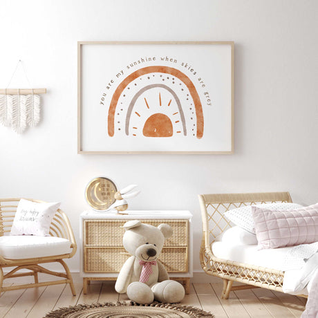 Quote rainbow wall art for baby shower gift or kids room decoration