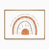 You Are My Sunshine rainbow print with positive quote for kids nursery