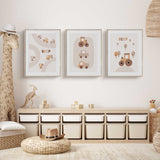 Boys vehicle wall art set with cars trucks and tractors