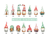 Personalised family print male gnome options, Scandinavian gonk characters to choose from.