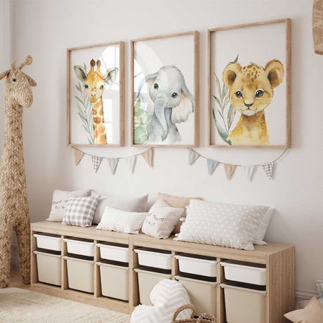 Baby elephant safari animal print for nursery